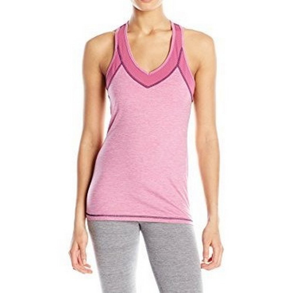 NWT Wave Cross Back Tank Top, Heather Fig
